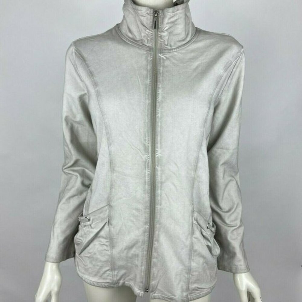 Neon Buddha Strolling Garment Dye Jacket Full Zip Stretch Pockets Women S M NWT